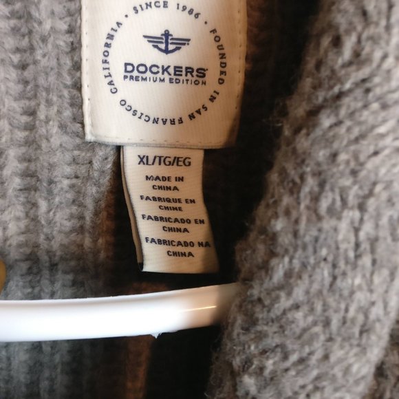 Classic Shawl Collar sweater gray long sleeve sweater size XL - Picture 8 of 10